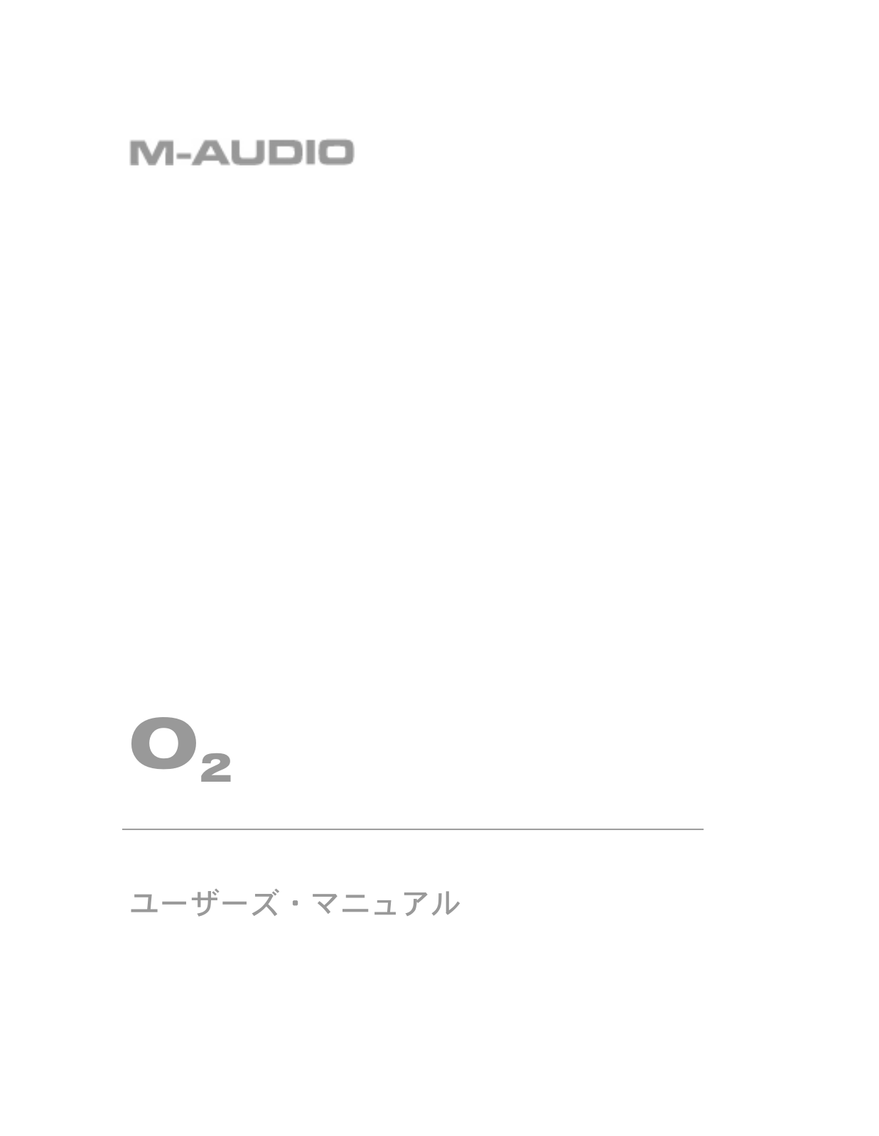 M-audio O2 User Manual