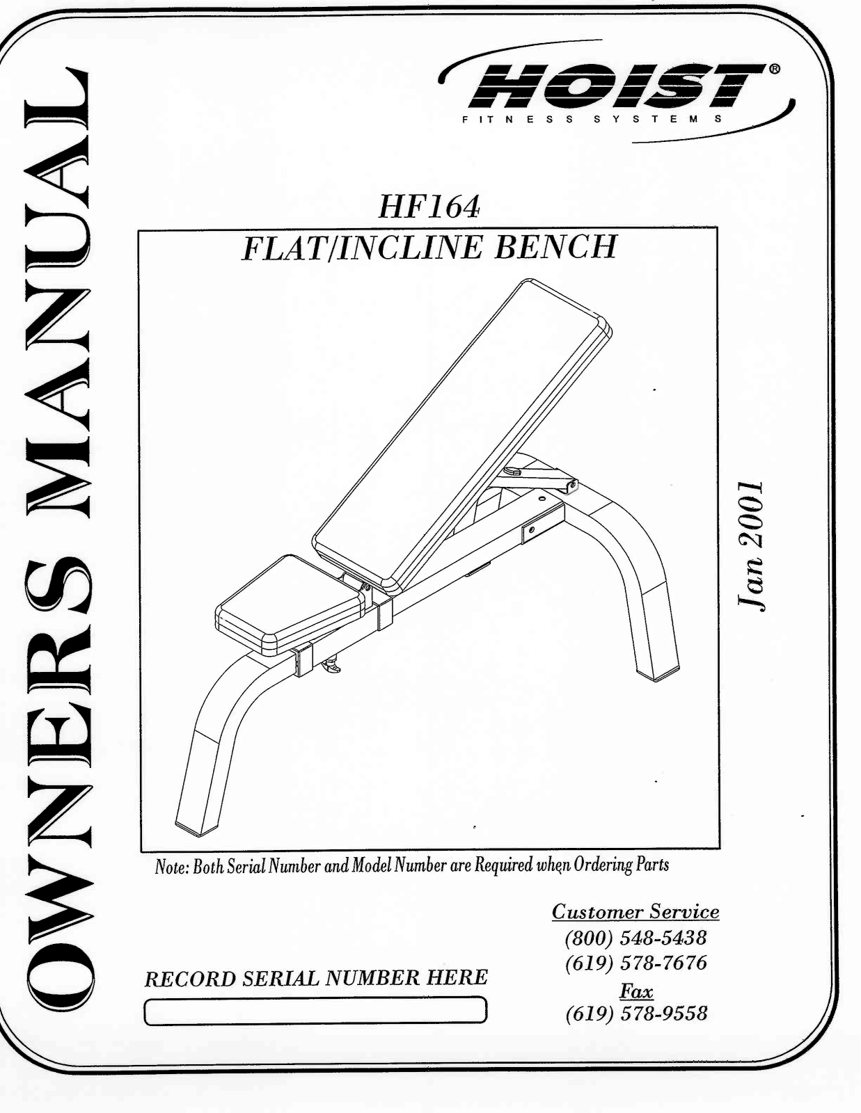 Hoist Fitness HF164 User Manual