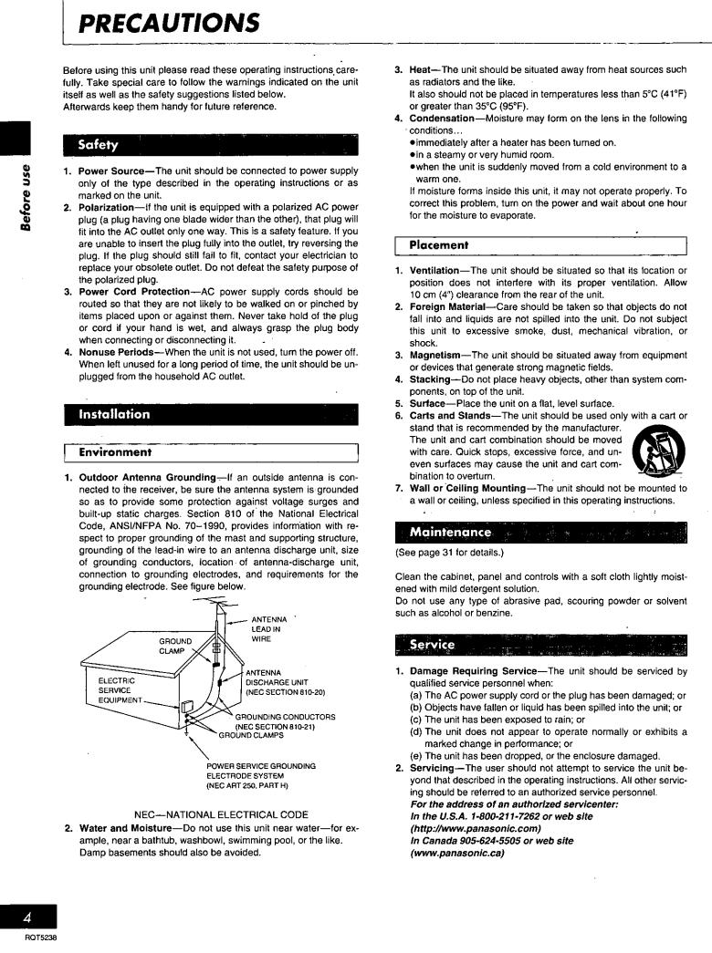 Panasonic SAPM22 User Manual