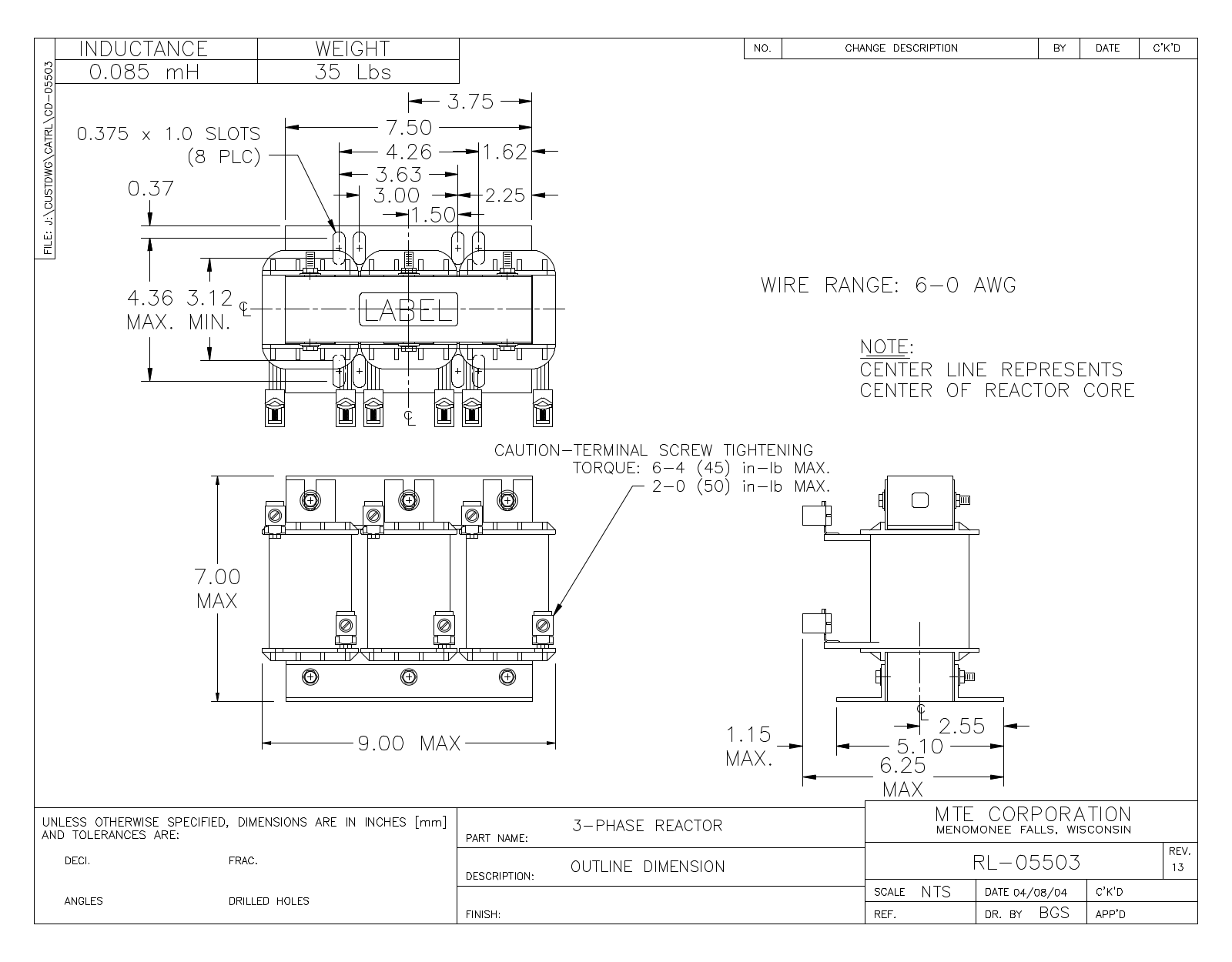 MTE RL-05503 CAD Drawings