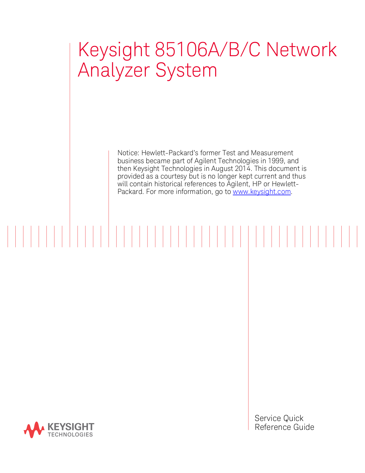 Agilent 85106-90058 85106A B C Network Analyzer System Service Quick Reference Guide c20141008 [45] Datasheet - ManualMachine.com