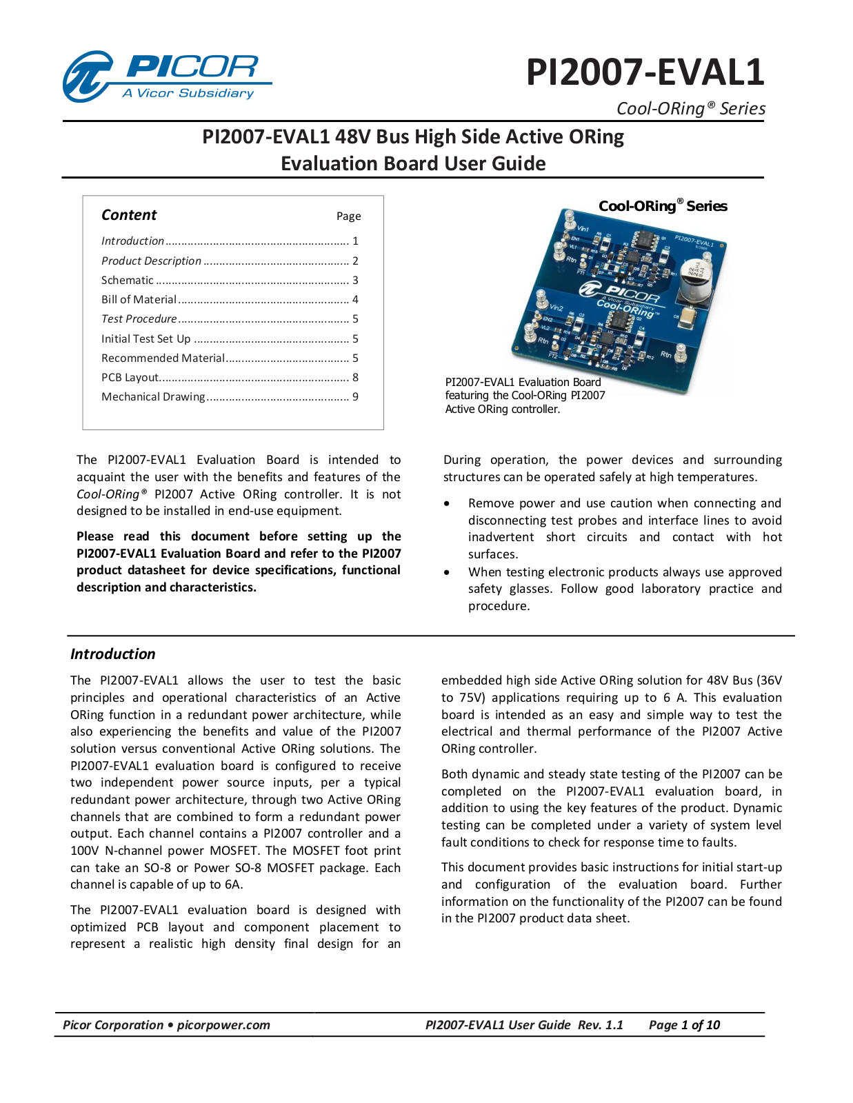 Vicor PI2007-EVAL1 User Manual