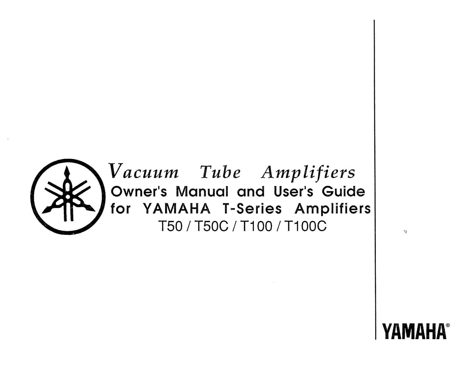 YAMAHA T50, T50C, T100C User Guide