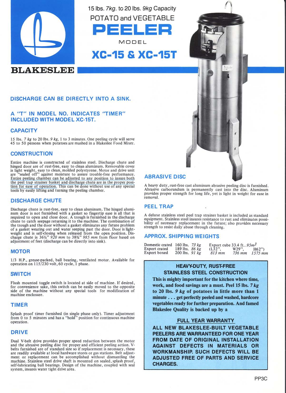 Blakeslee XC-15T User Manual