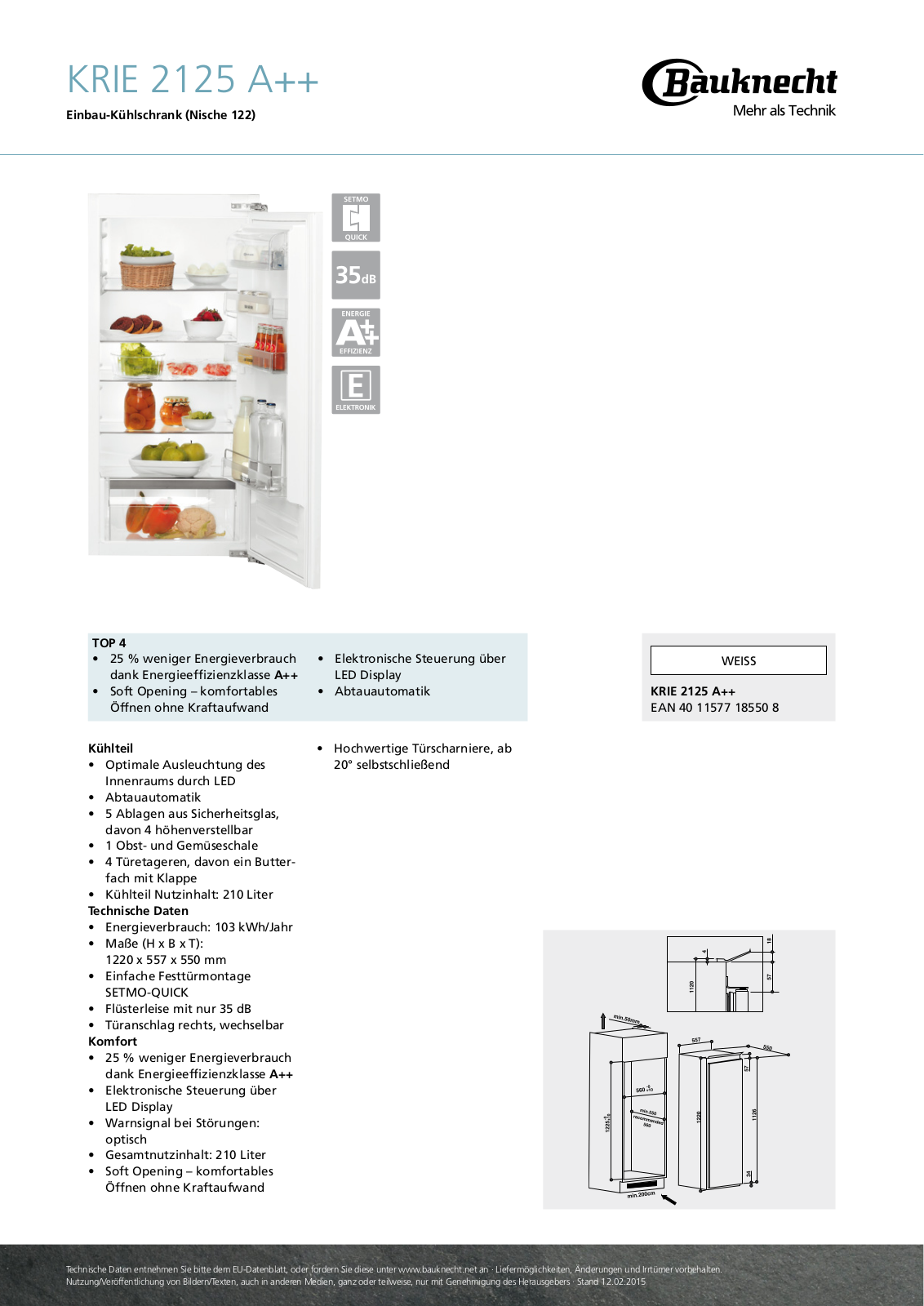 BAUKNECHT KRIE 2125 operation manual