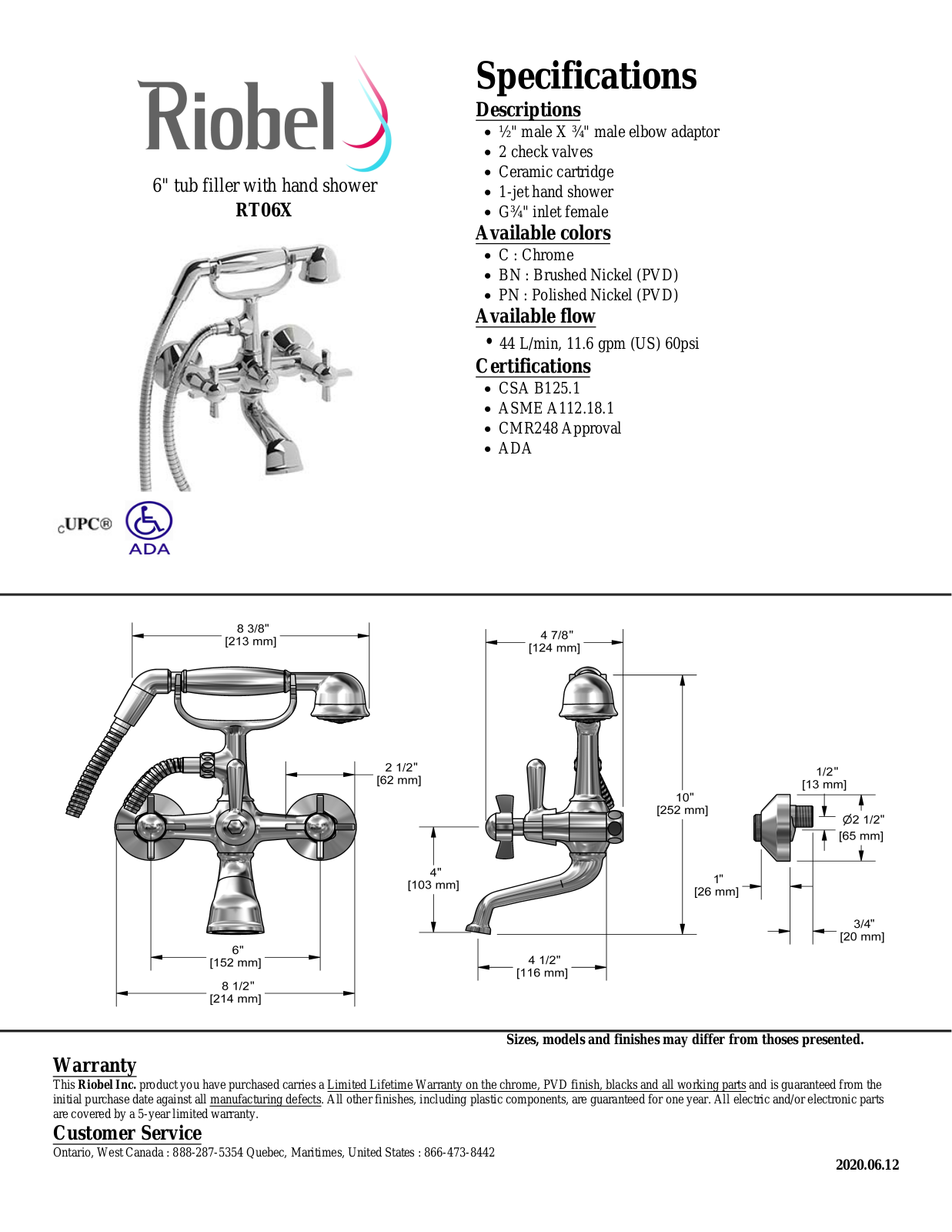 Riobel RT06XPN Specifications - ManualMachine.com