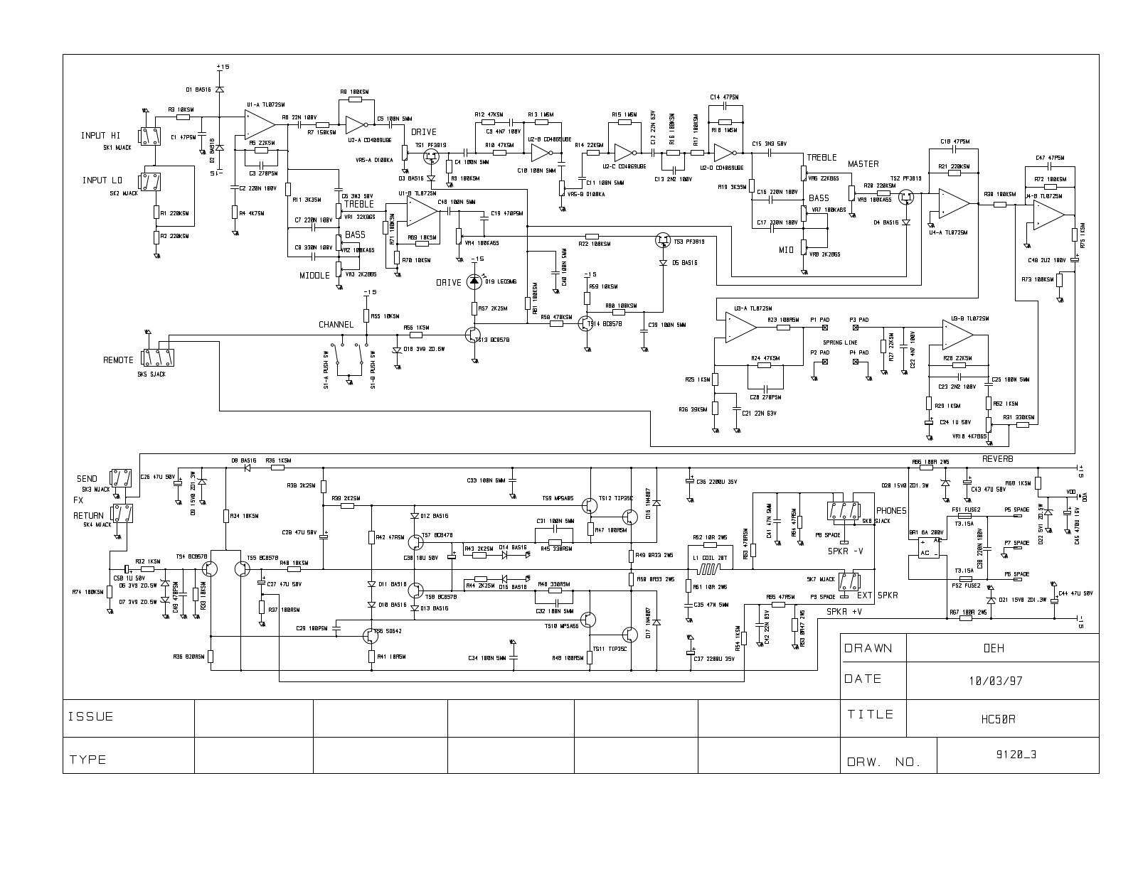 Laney HC50R Schematic