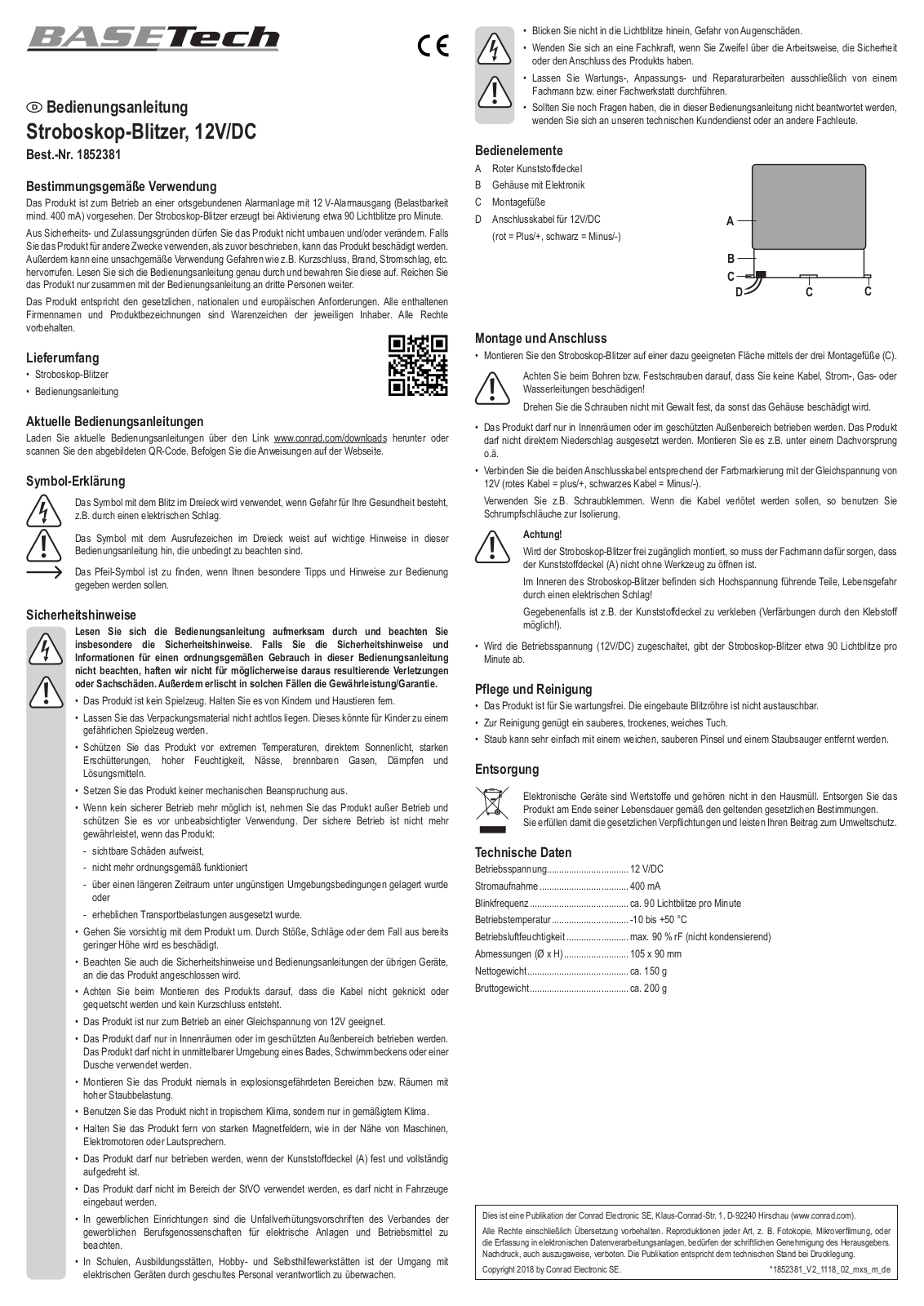 Basetech 1852381 User guide