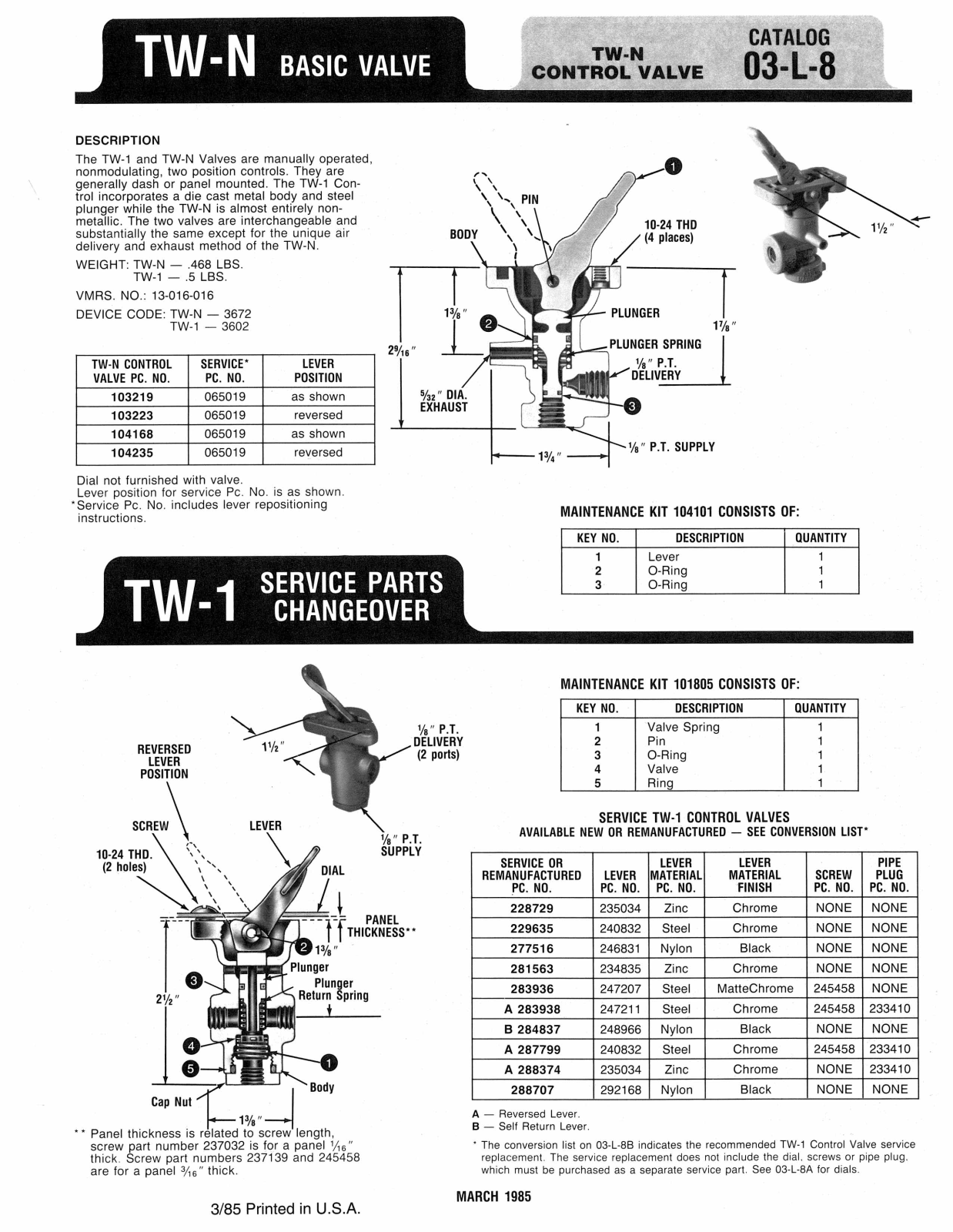 BENDIX 03-L-8 User Manual