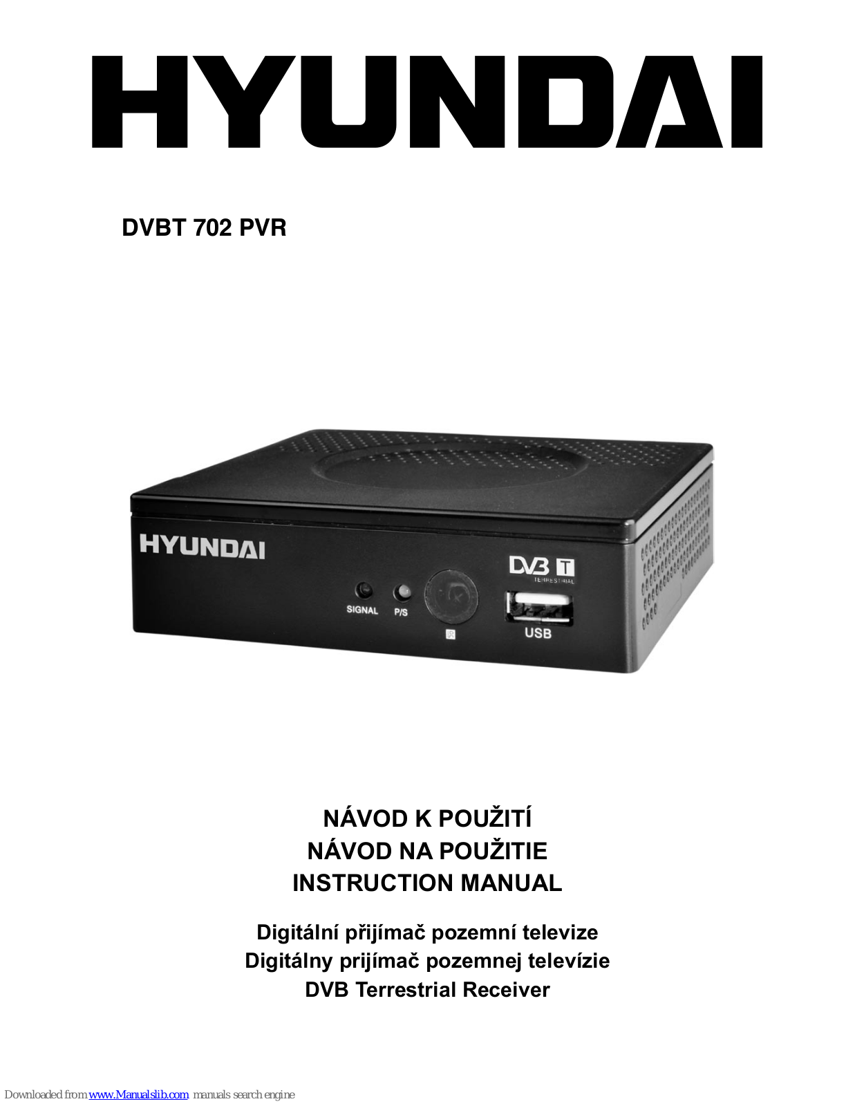 Hyundai DVBT 702 PVR Instruction Manual