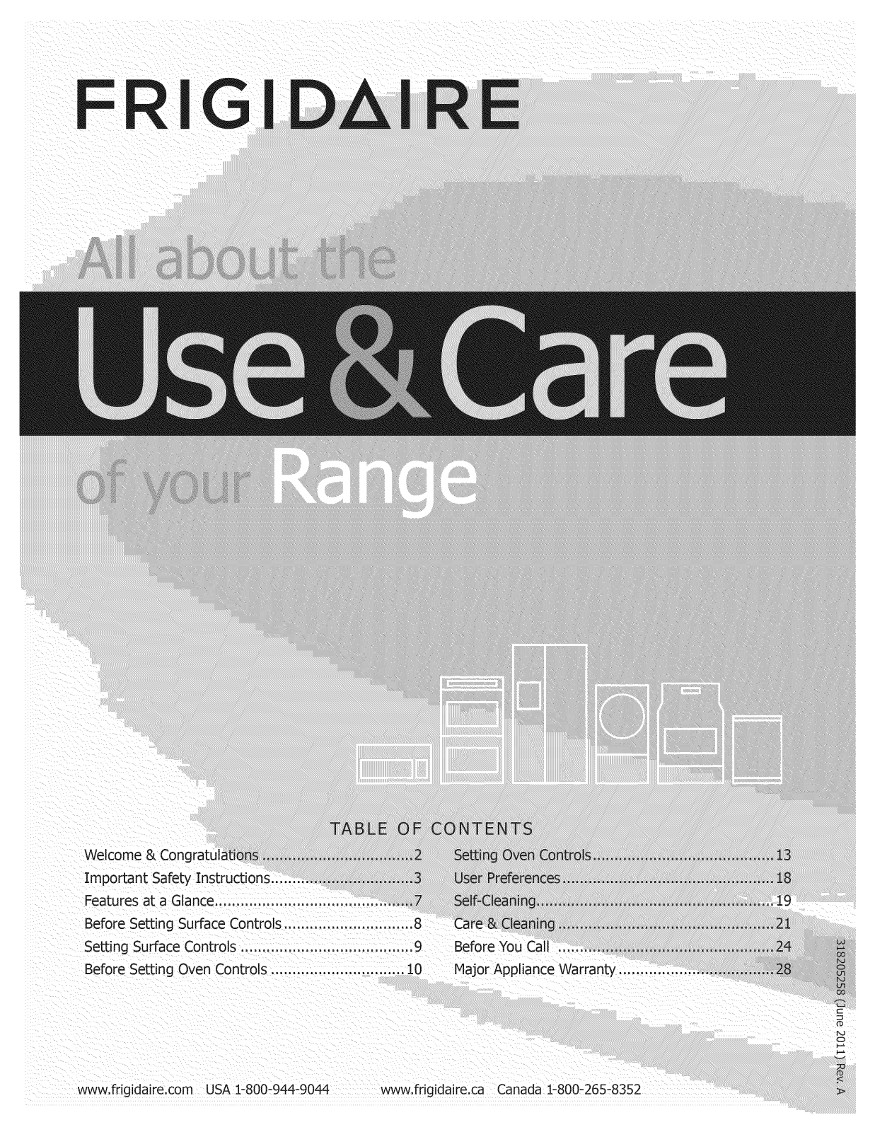 Frigidaire FGGF301DNWB, FGGF301DNWA, FGGF301DNFB, FGGF301DNFA, FGGF301DNBB Owner’s Manual