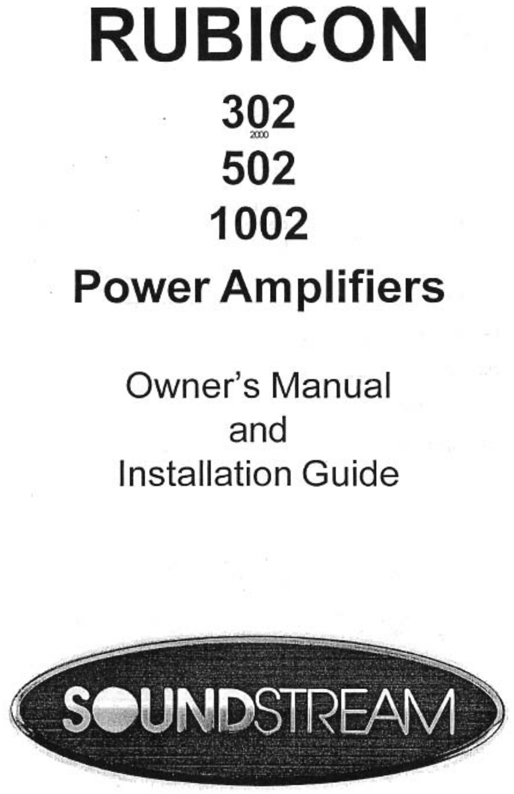 Soundstream Rubicon 502 Owner's Manual