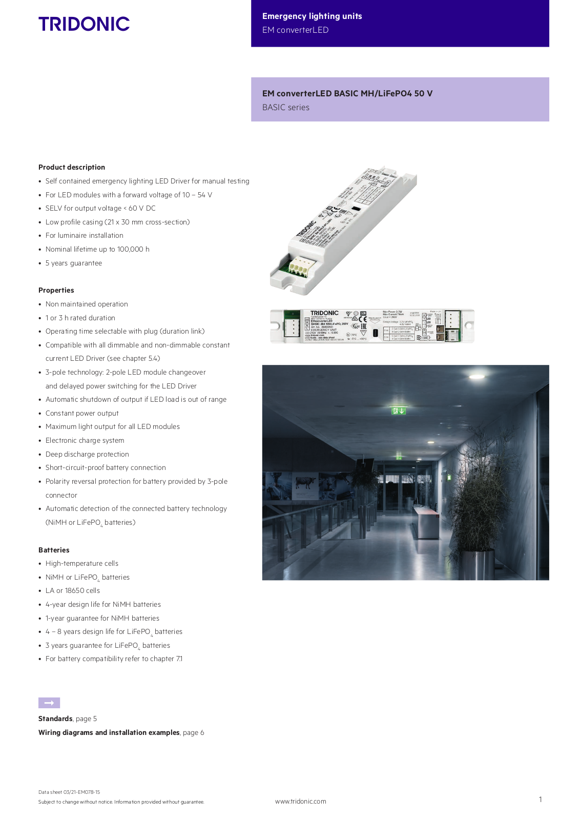 Tridonic EM converterLED Technical data - ManualMachine.com