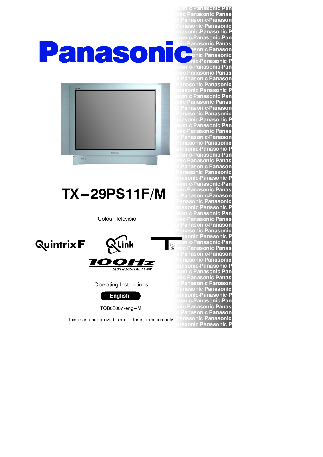 Panasonic TX-29PS11FM User Manual