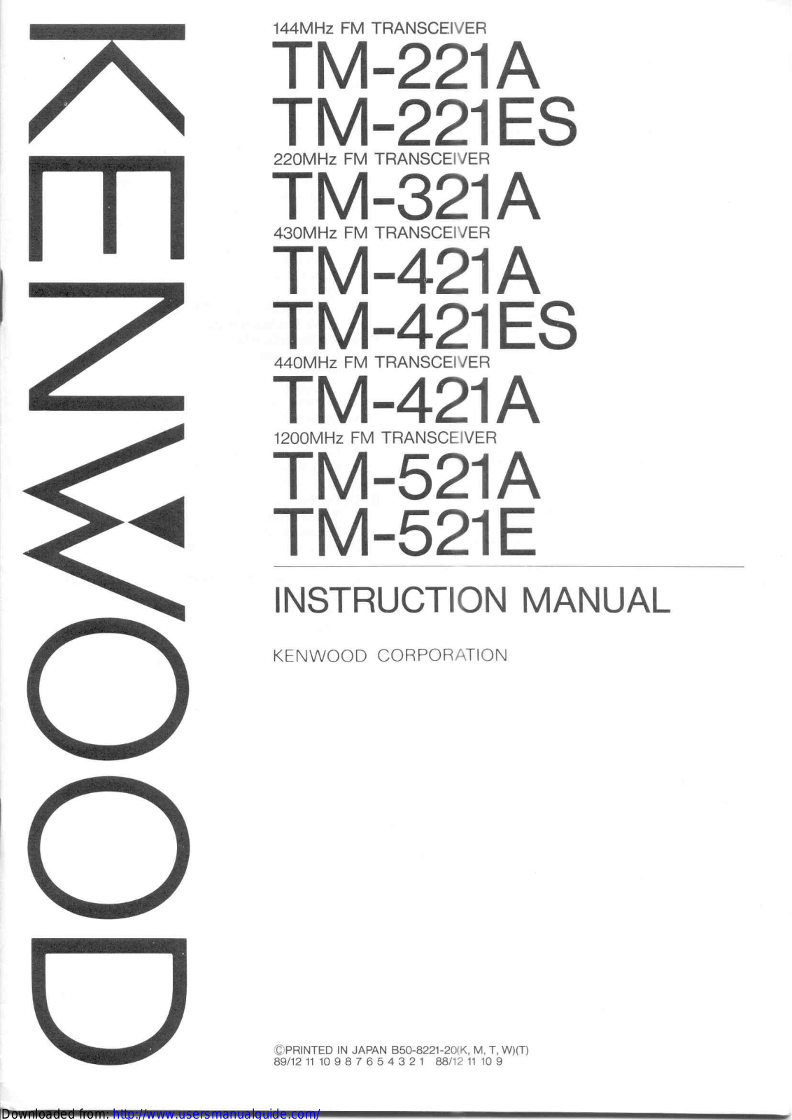 KENWOOD TM-221EX User Manual