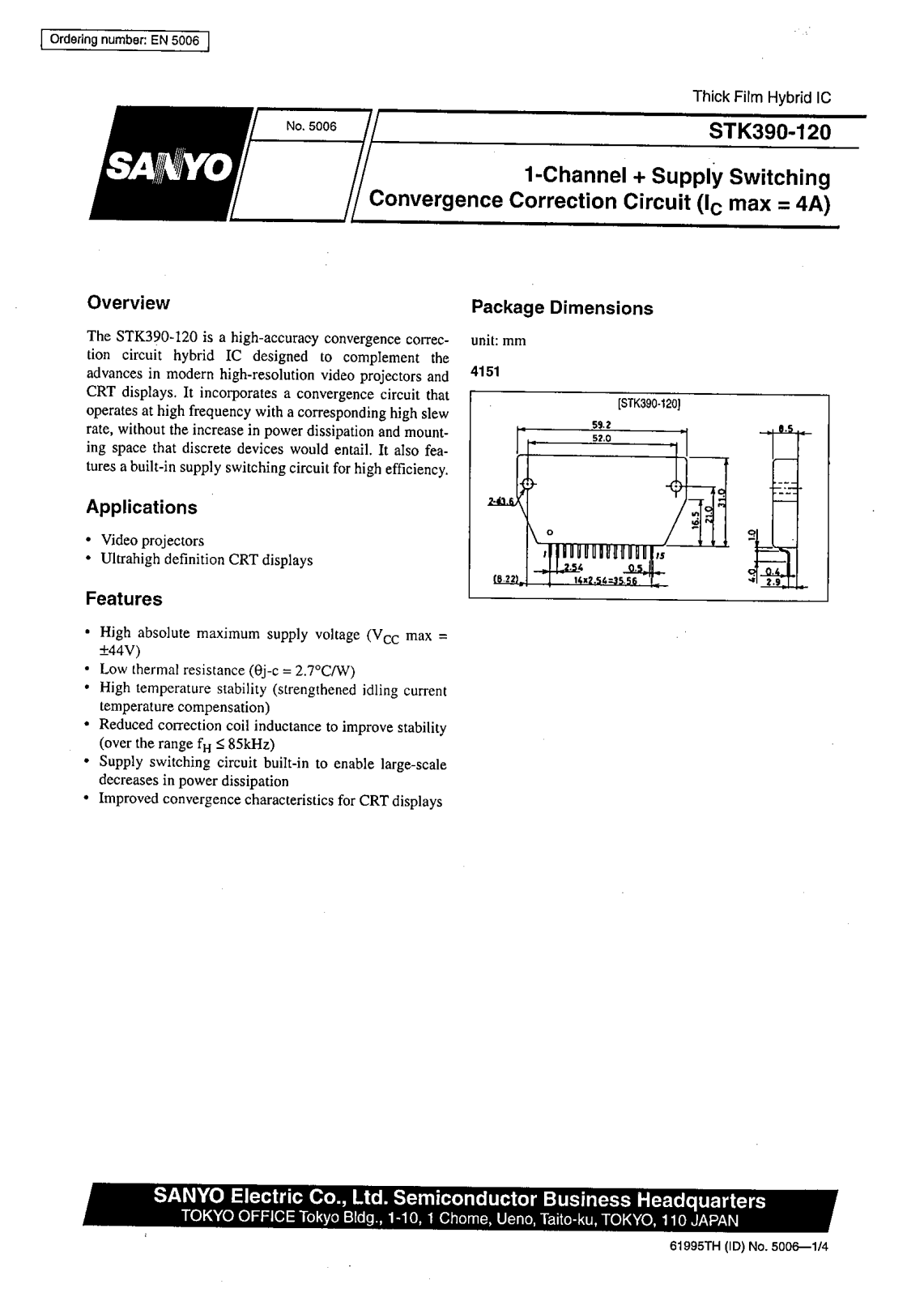 SANYO STK390-120 Datasheet