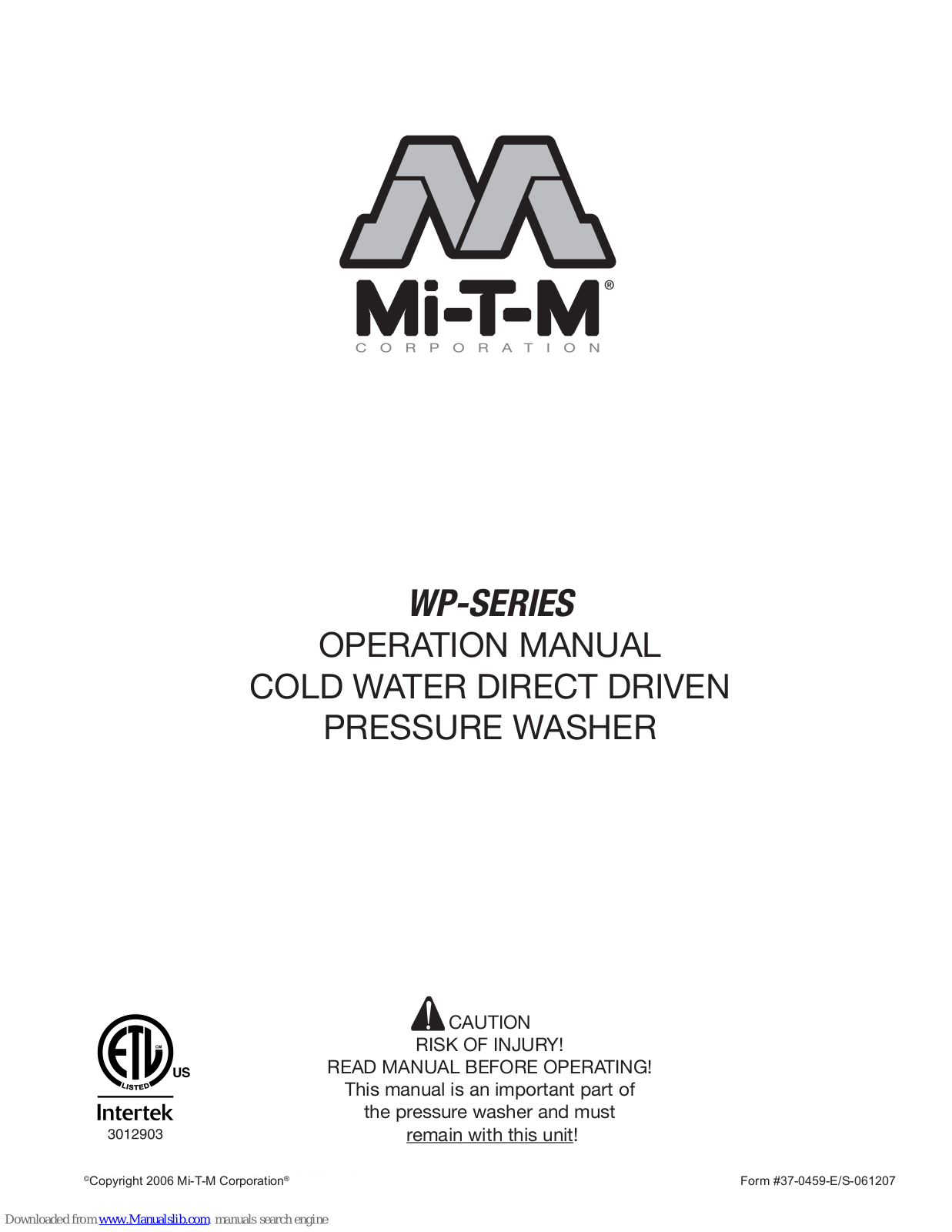 Mi-T-M WP Operation Manual - ManualMachine.com