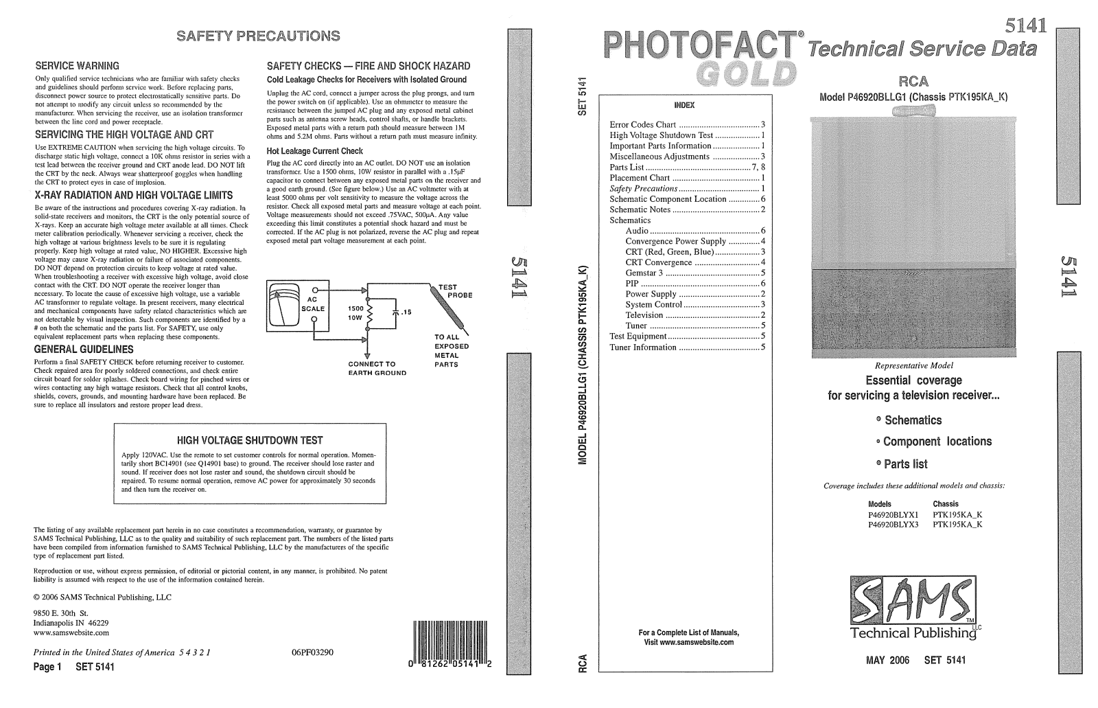 RCA P46920BLLG Schematic