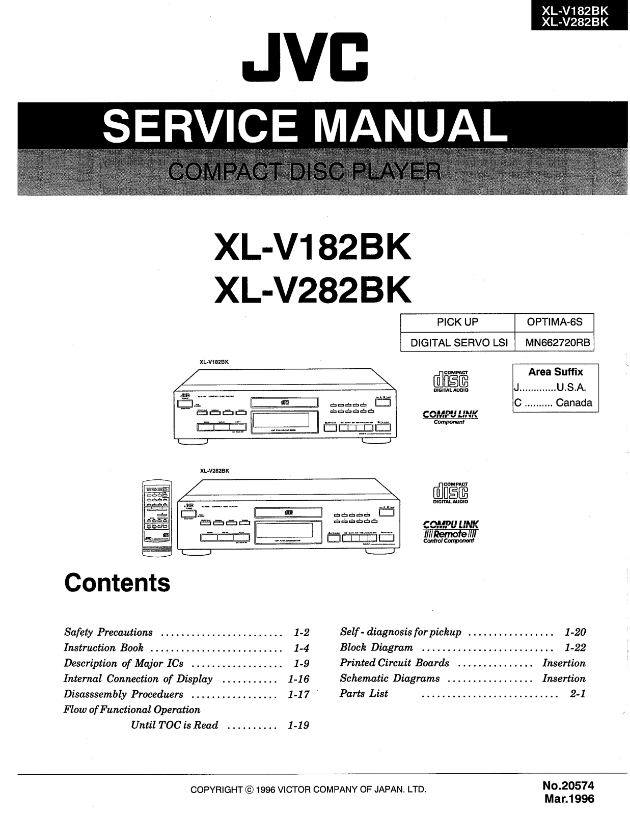 Jvc XL-V282-BK, XL-V182-BK Service Manual