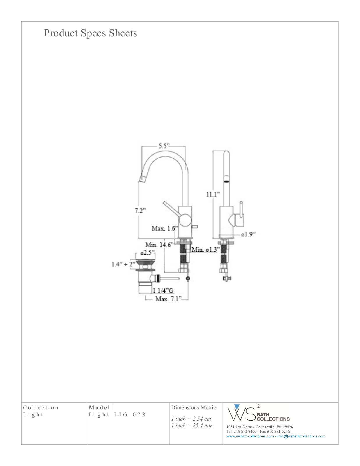 WS Bath Collections WSO3260 Specifications - ManualMachine.com