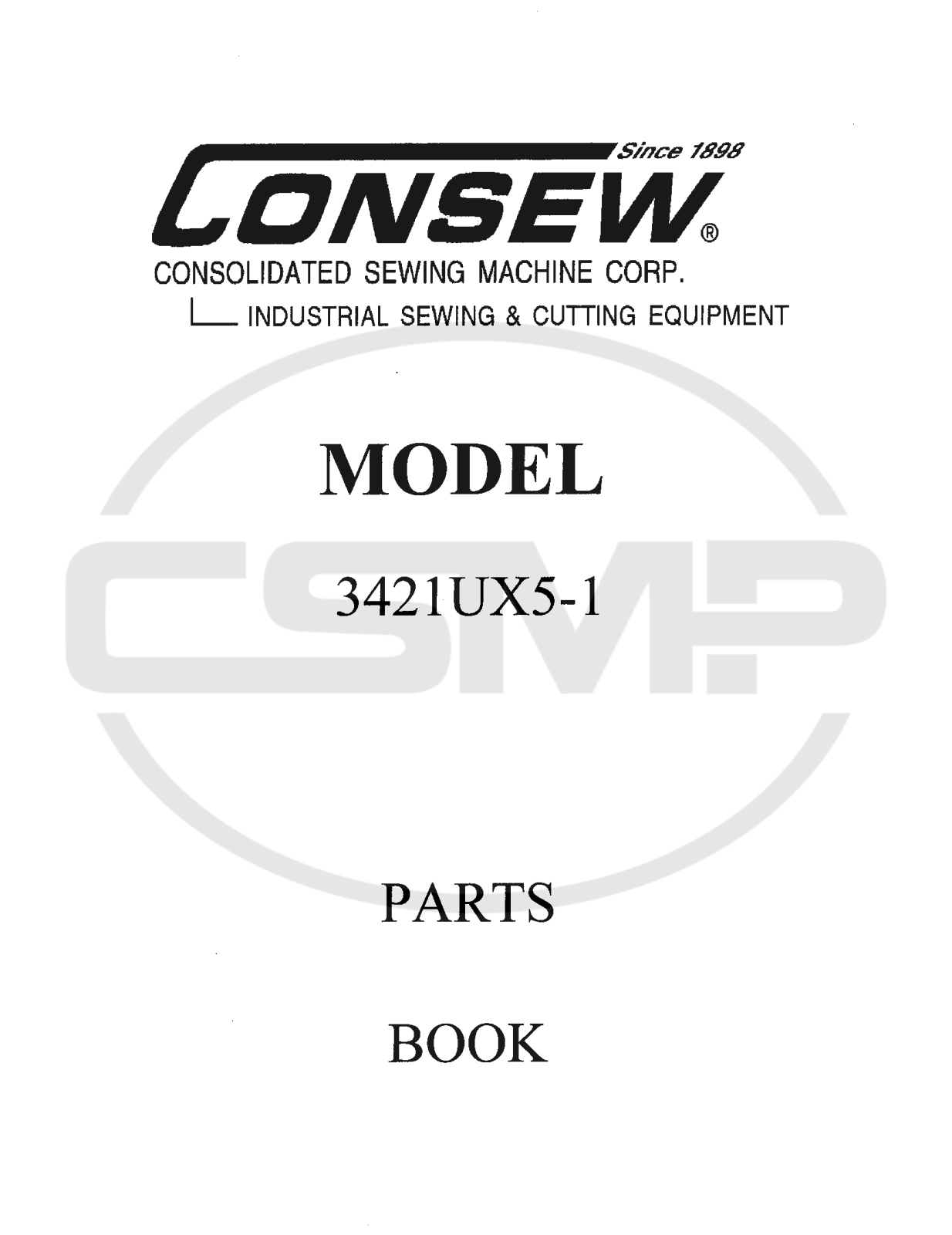 Consew 3421UX5-1 Parts Book