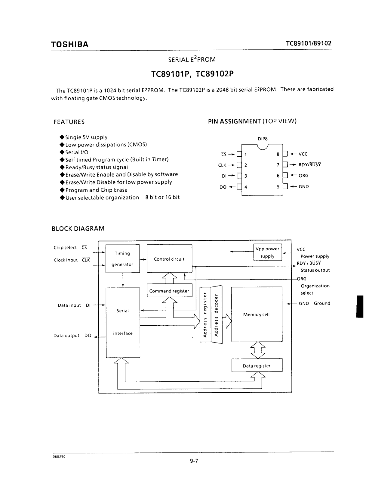 Toshiba TC89102P Datasheet