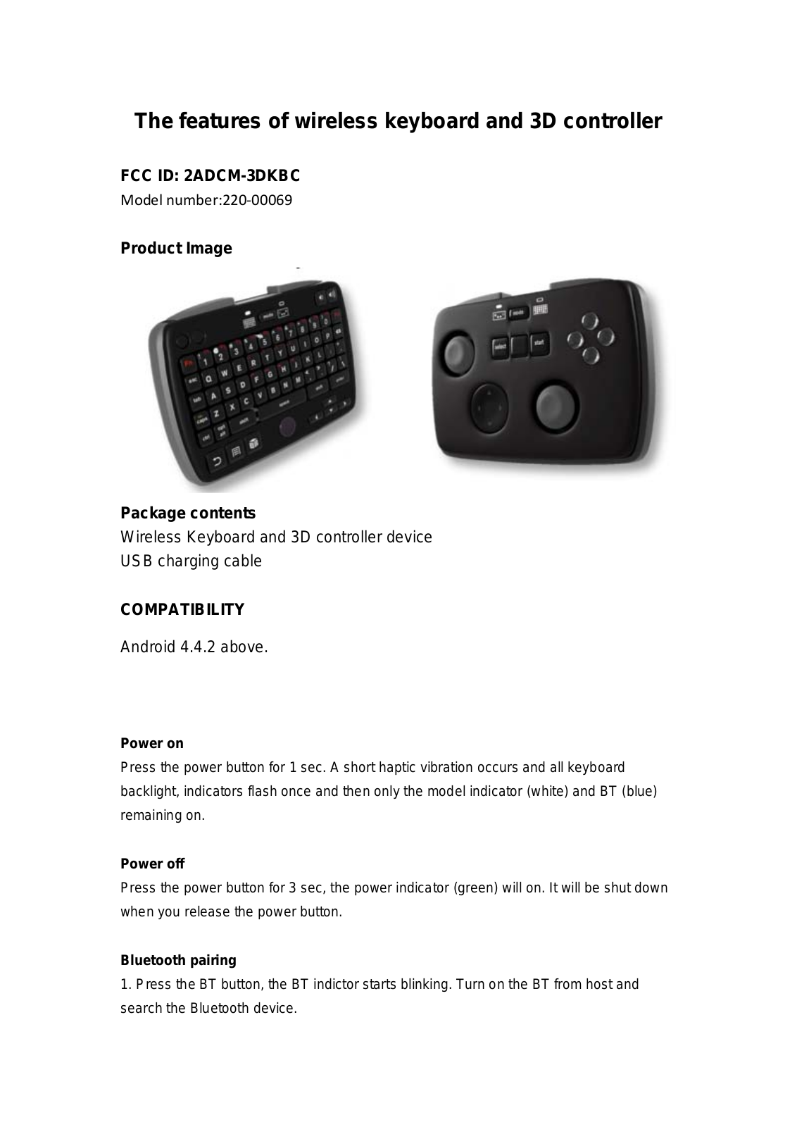 Osterhout Design Group 3DKBC User Manual