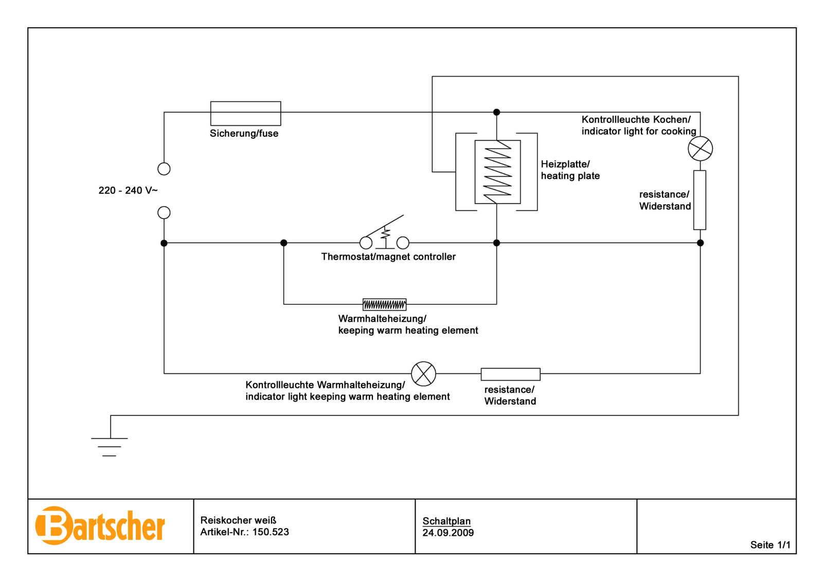 Bartscher 150.523 User Manual