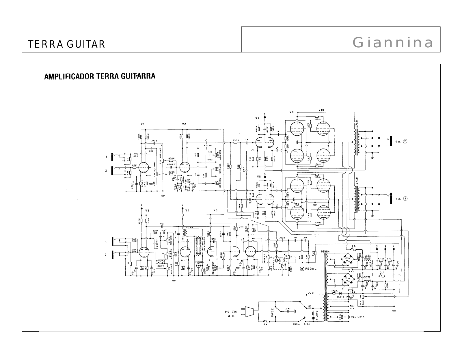 Giannini Terra Guitar Schematic