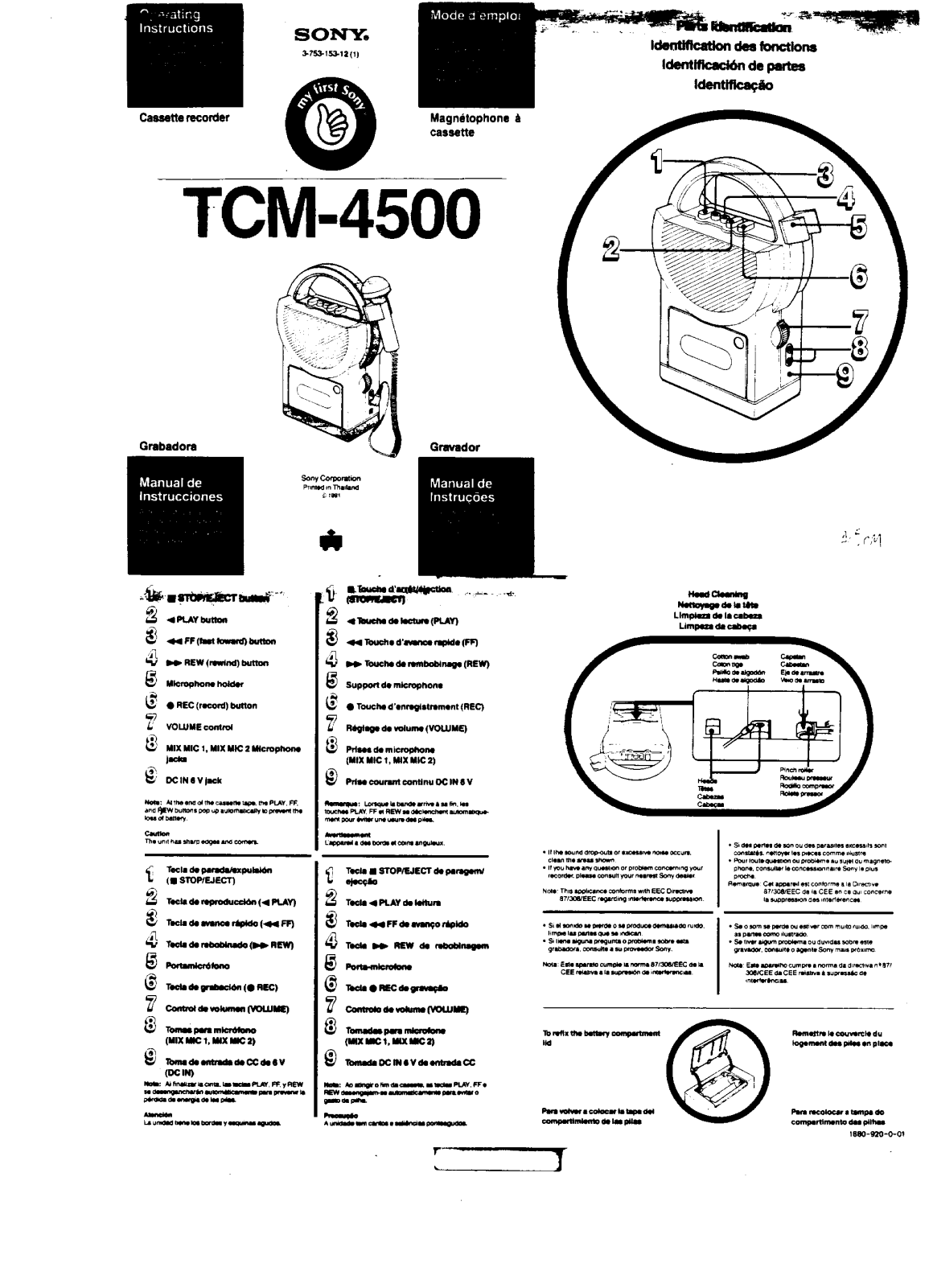 Sony TC-M4500 User Manual