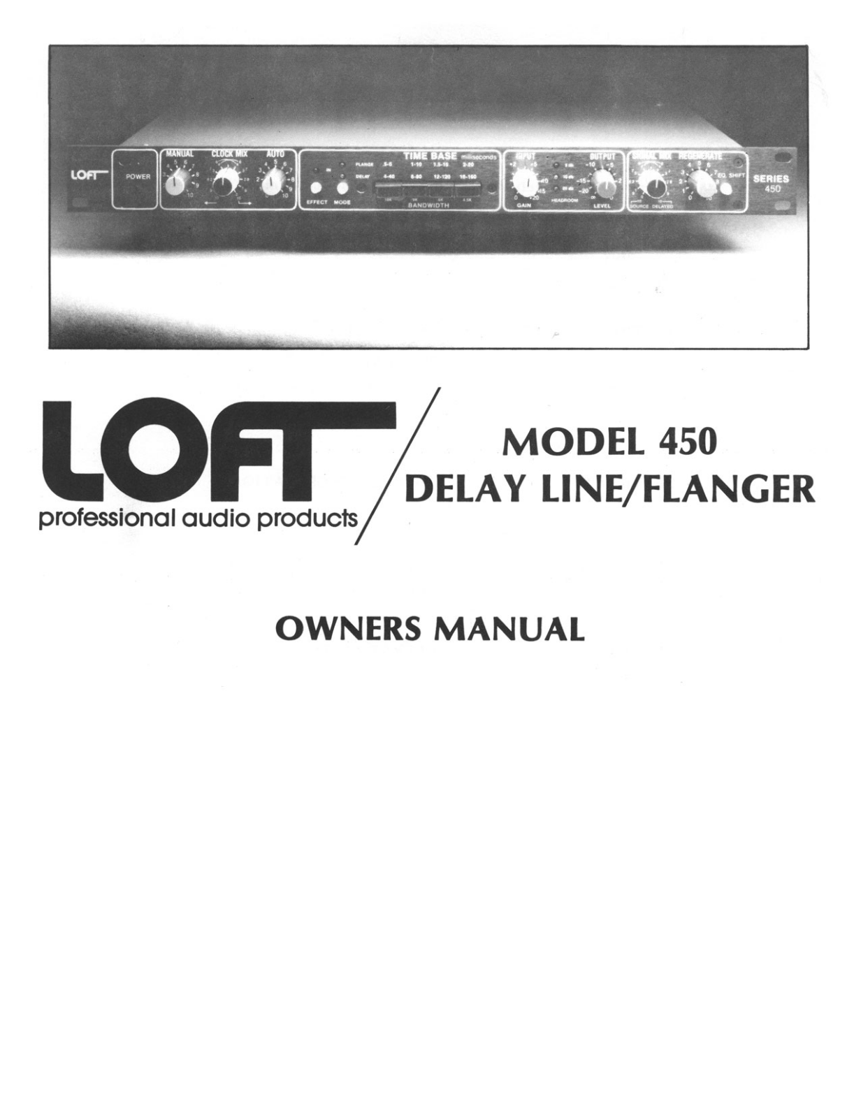 Loft 450 User Manual - ManualMachine.com
