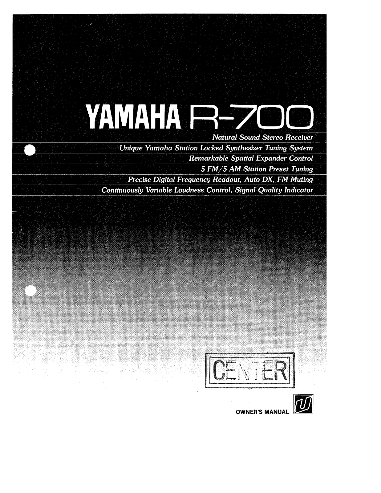 Yamaha R700 User Manual