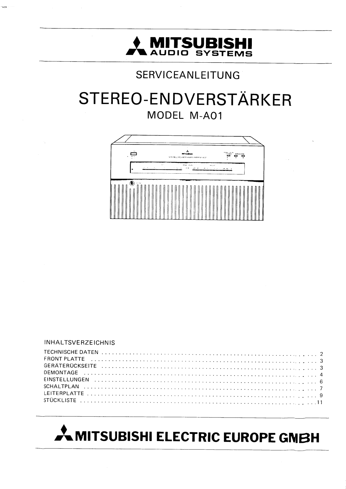 Mitsubishi M-A01 Service Manual