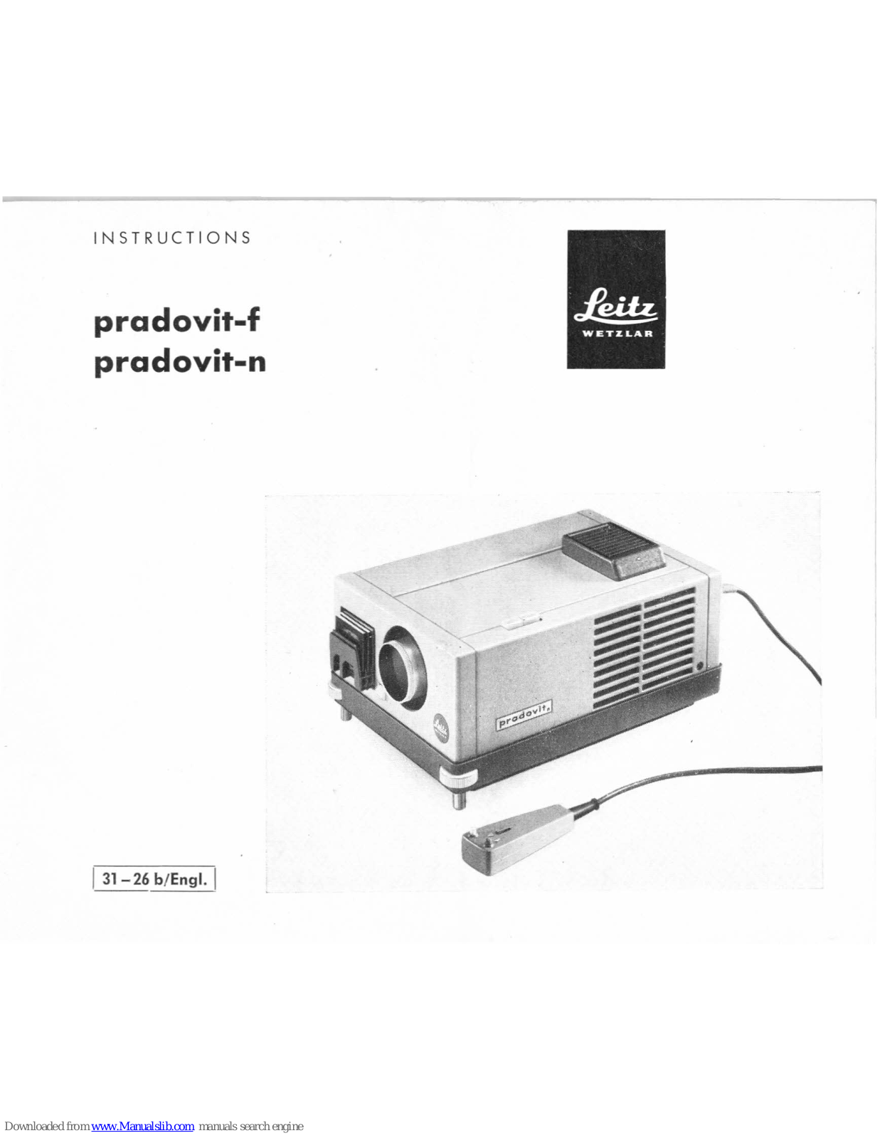 LEITZ pradovit-f Instructions Manual - ManualMachine.com