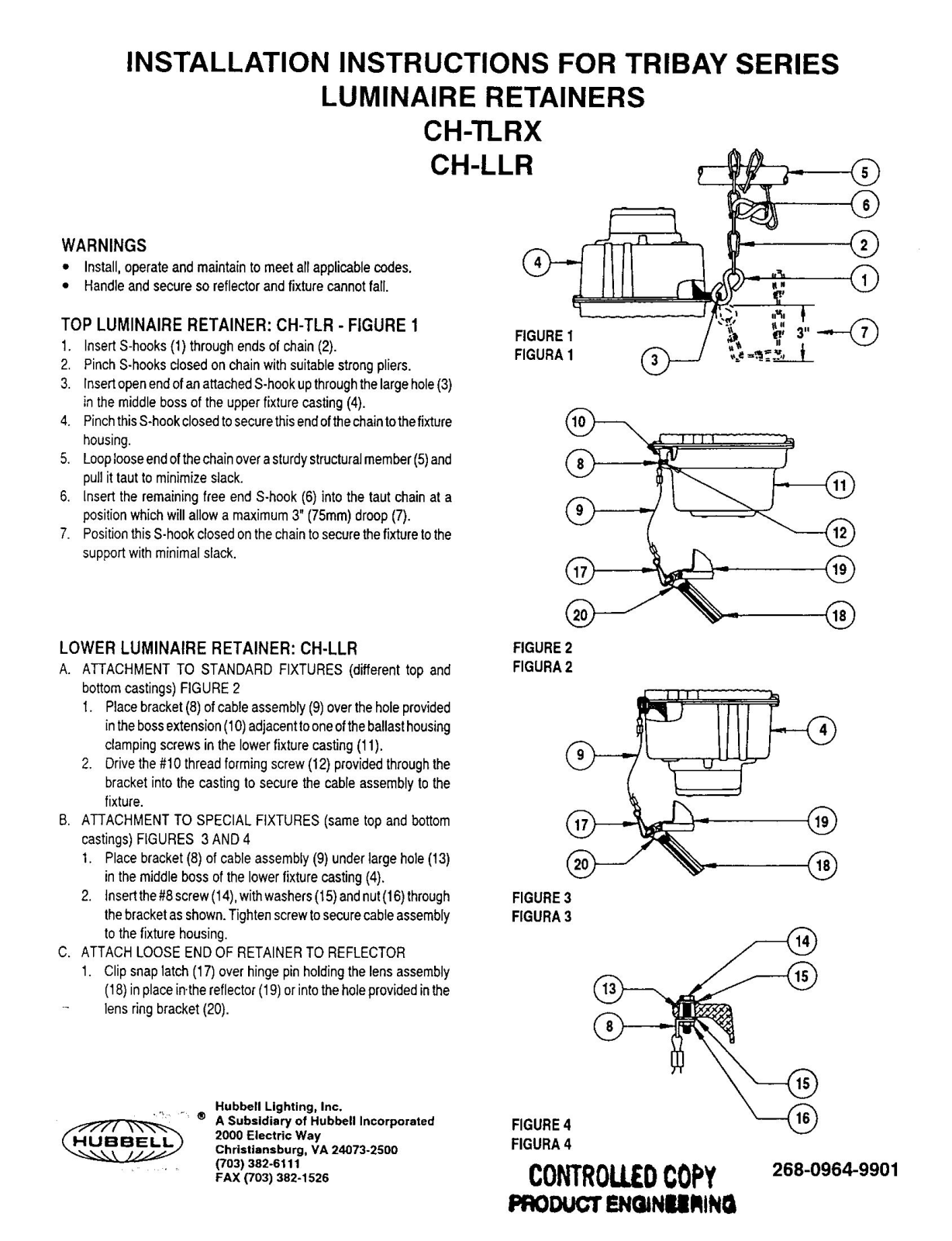 Hubbell lighting CH-LLR, CH-TLRX User Manual