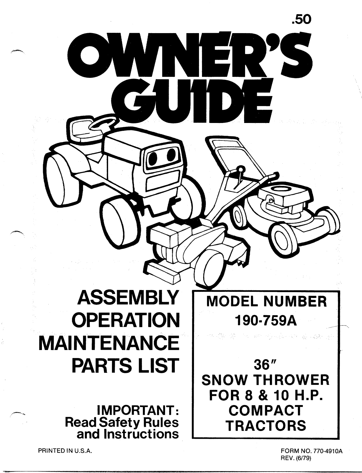 MTD 190-759A User Manual