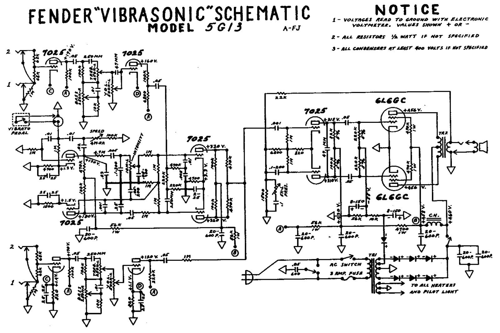 Fender Vibrasonic-5G13 Schematic