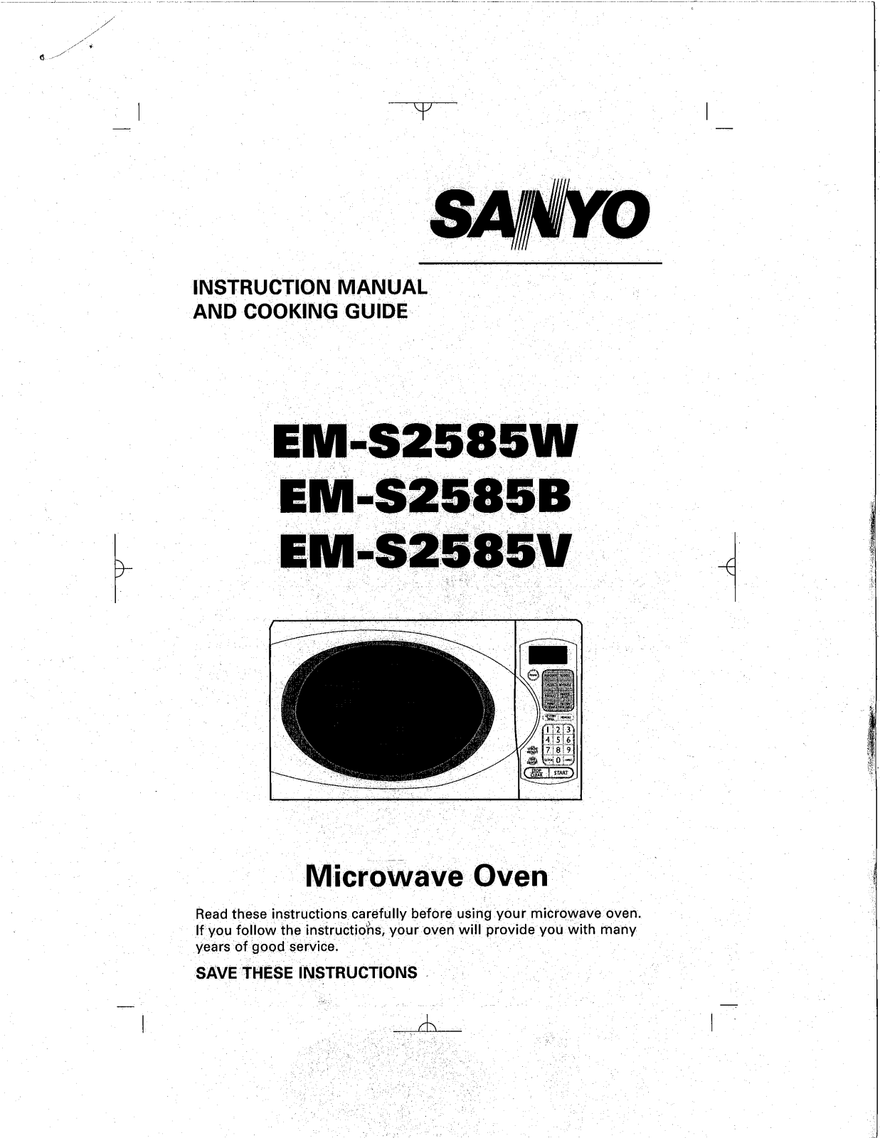 Sanyo EM-S2585W, EM-S2585B, EM-S2585V User Manual