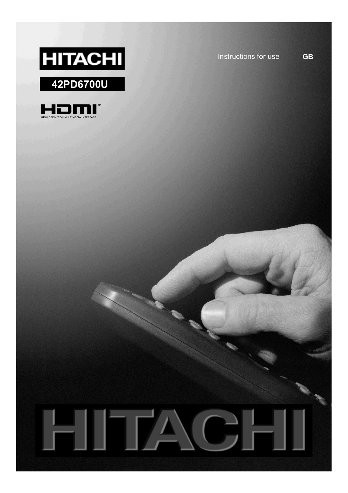 Hitachi 42PD6700U User Manual