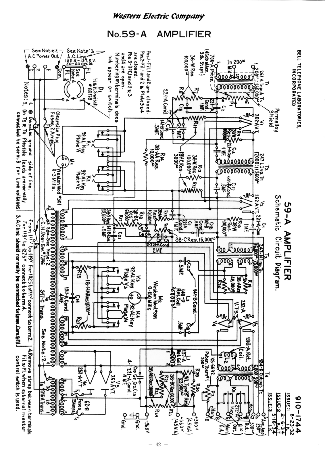 Western Electric 59-A Schematic