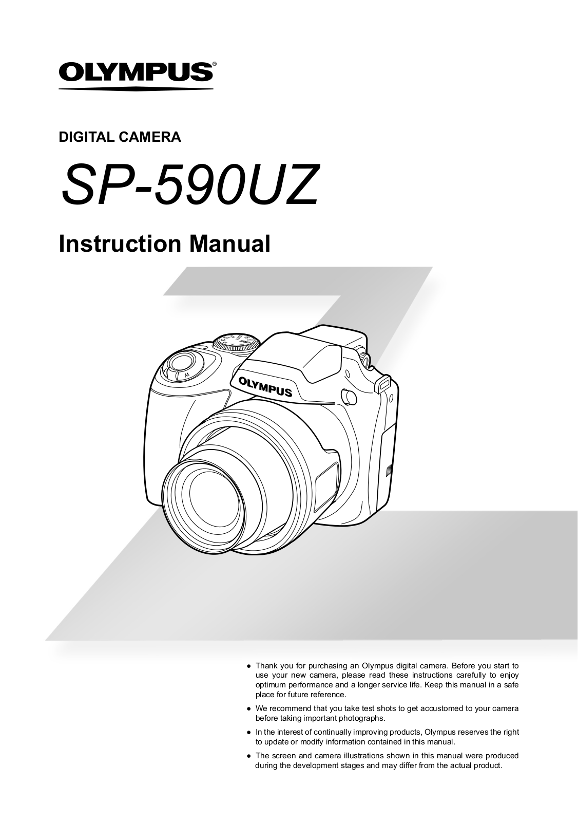 Olympus SP-590 UZ User Manual