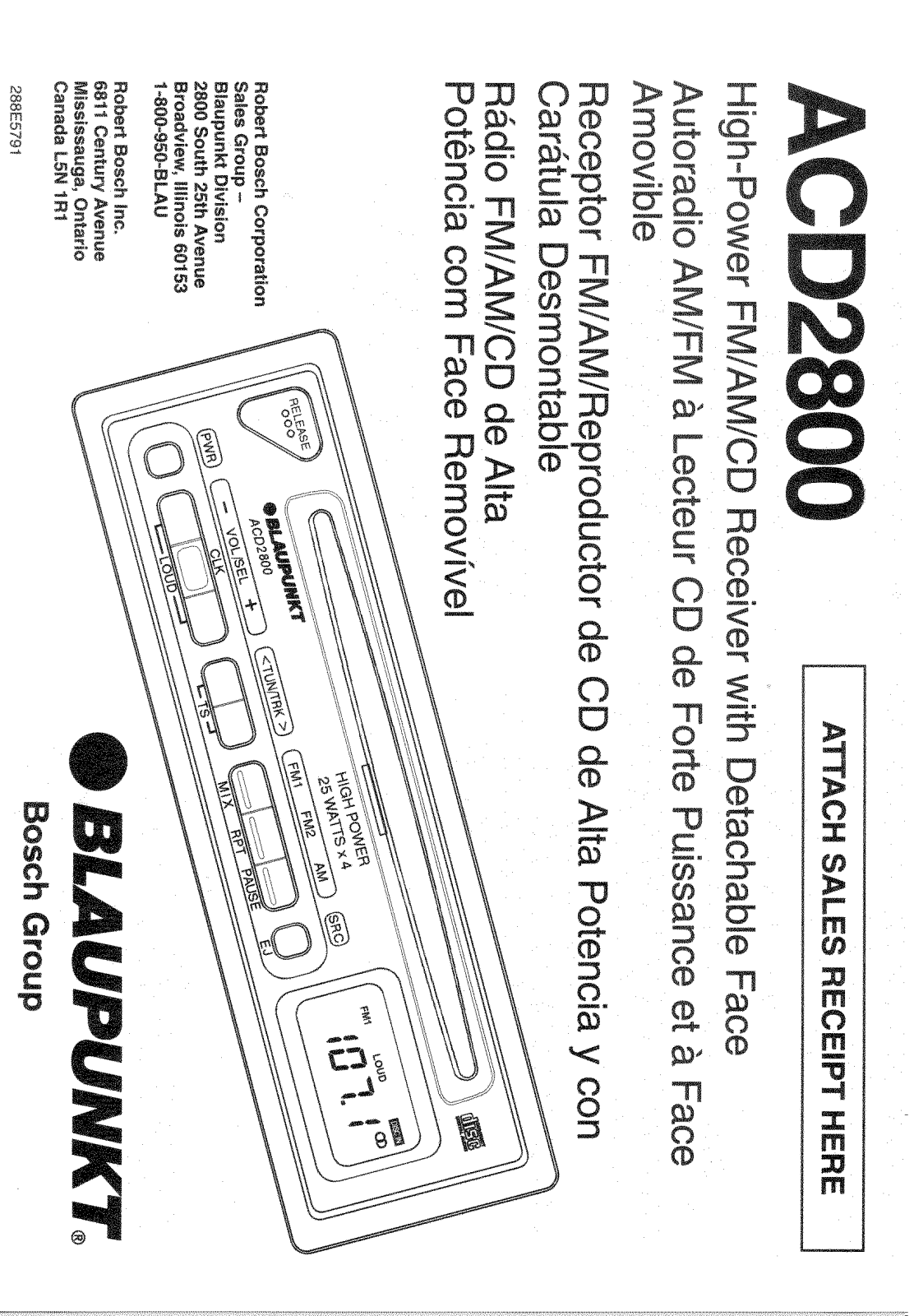 Blaupunkt ACD2800 User Manual