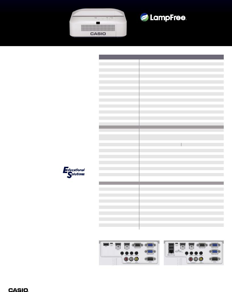 Casio XJ-UT352W, XJ-UT352WN Product Sheet