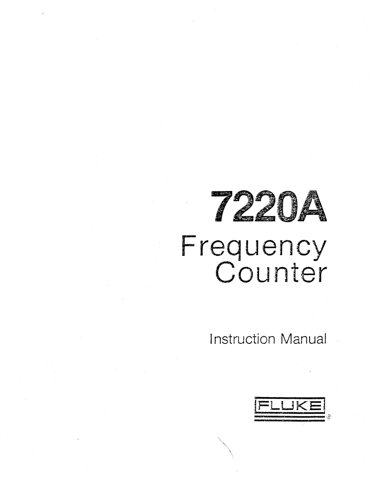Fluke 7220A Service manual