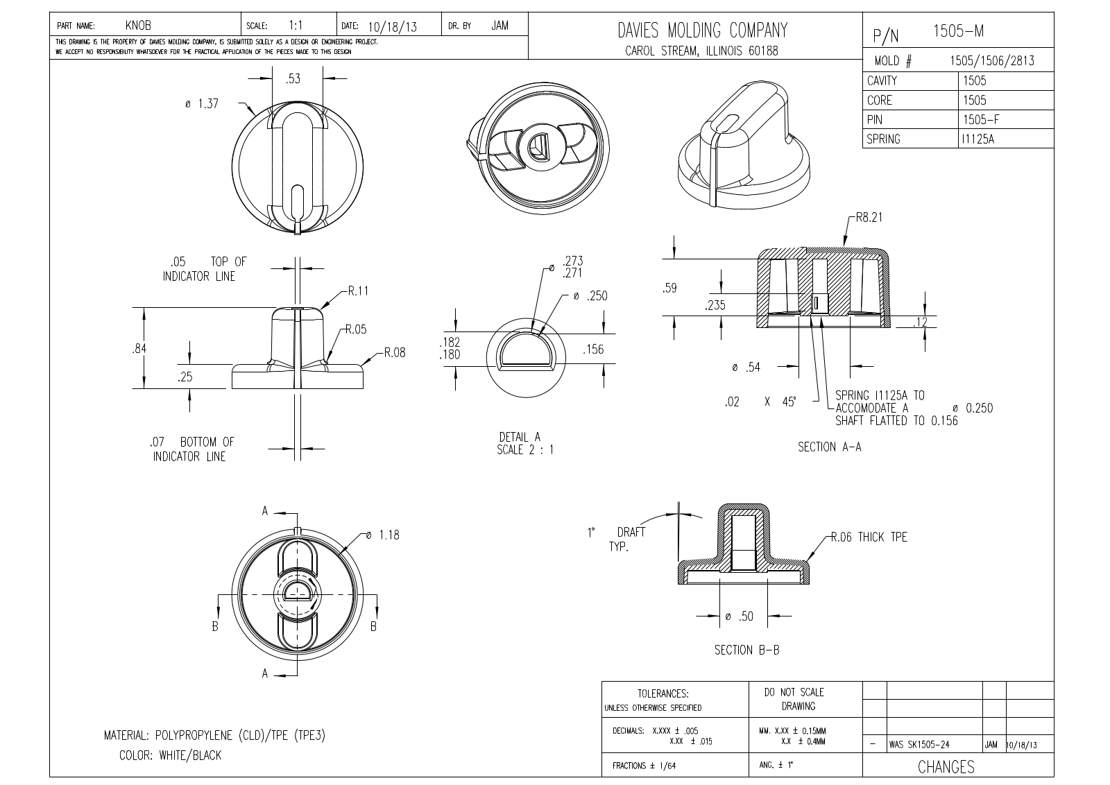 Davies Molding 1505-M Reference Drawing