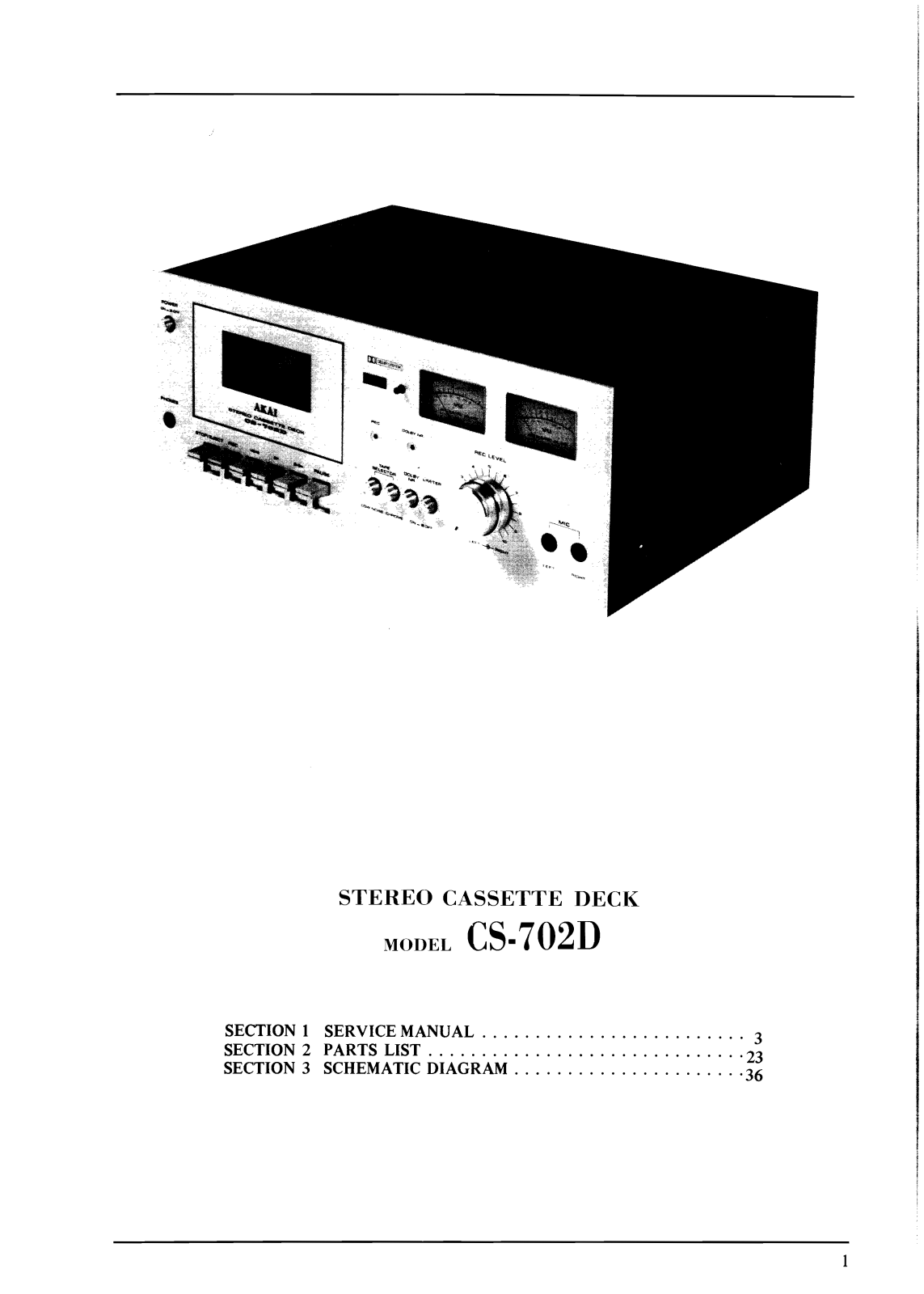 Akai CS-702-D Service Manual