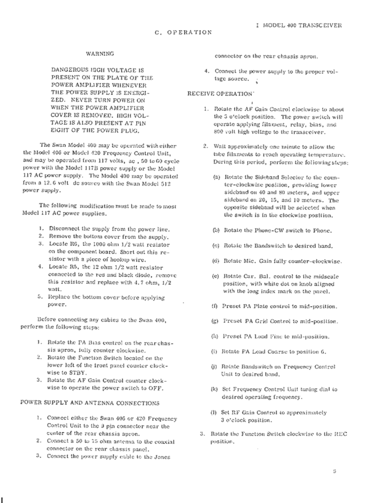 Swan 400 User Manual (PAGE 06)