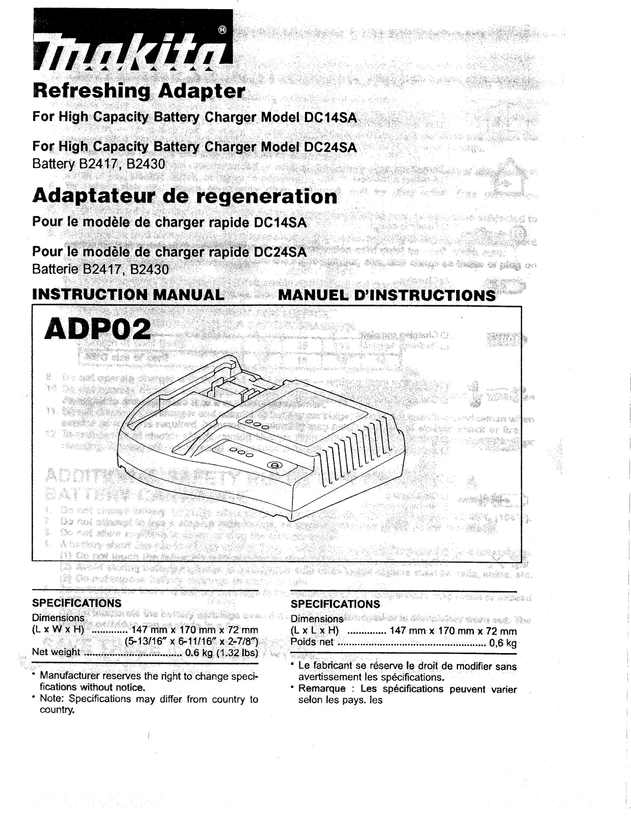 Makita ADP02 User Manual