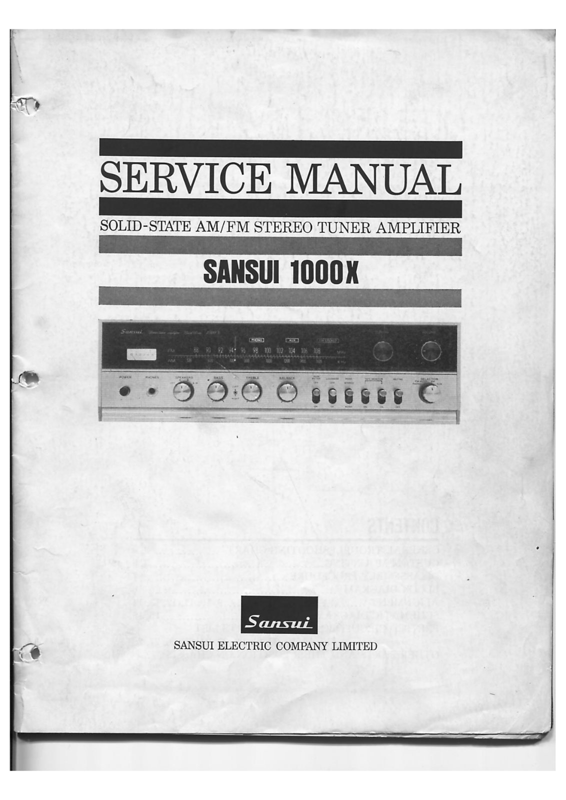 Sansui 1000-X Service Manual