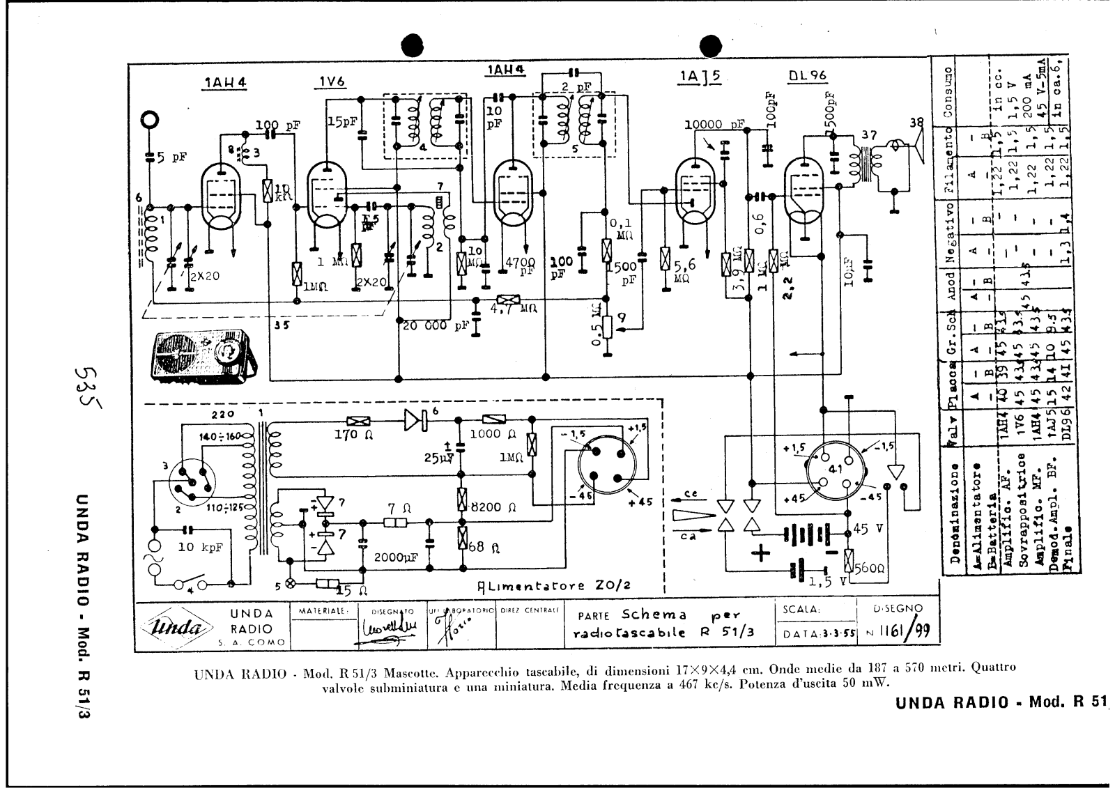 Unda Radio 51 3 schematic